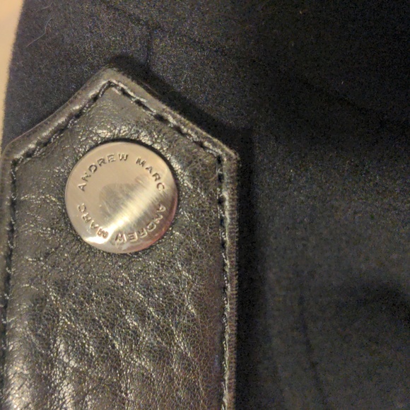 Andrew Marc Black Virgin Wool Cashmere Blend Leather Effect 10 - Picture 13 of 13